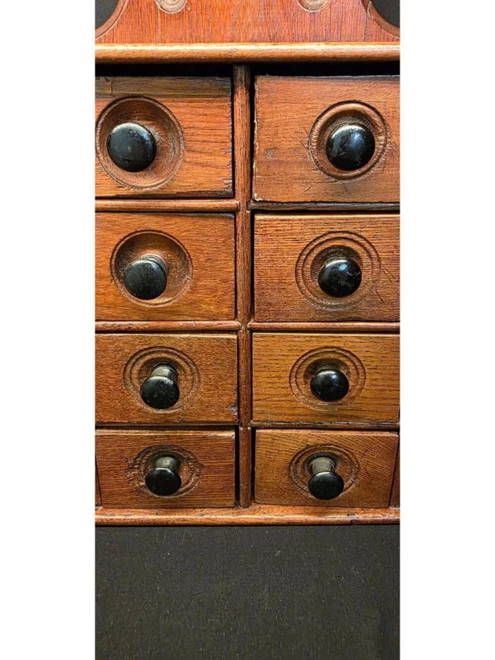 Antique Wood Spice Chest 8 Drawer Apothecary Cabinet Primitive Wall or Tabletop